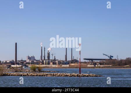 Venator Germany GmbH, ehemals Sachtleben Chemie, Chemiewerk, Rhein, Homberg, Duisburg, Deutschland Stockfoto