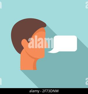 Symbol für Übersetzer für Linguisten, flacher Stil Stock Vektor