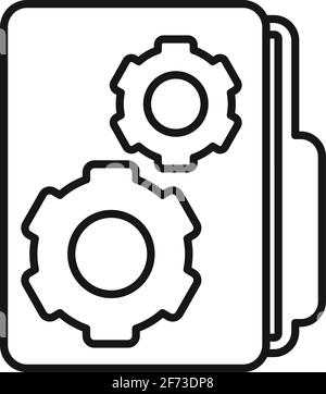 Ordnersymbol für Testsoftware, Gliederungsstil Stock Vektor