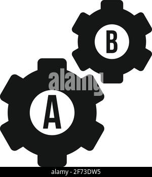 Zahnrad Linguist Symbol, einfacher Stil Stock Vektor