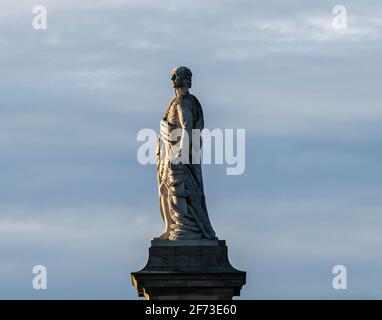 Admiral Lord Collingwood auf seinem Sockel Stockfoto