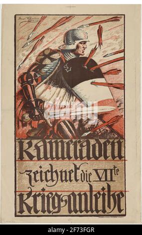 Ein altes deutsches Rekrutierungsplakat aus dem 1. Weltkrieg Stockfoto