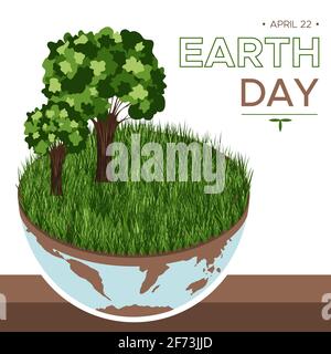 Happy Earth Day - Vektor isometrisch eco Illustration eines Umweltkonzepts, um die Welt zu retten. Konzept Vision zum Thema der Rettung des Planeten. S Stock Vektor