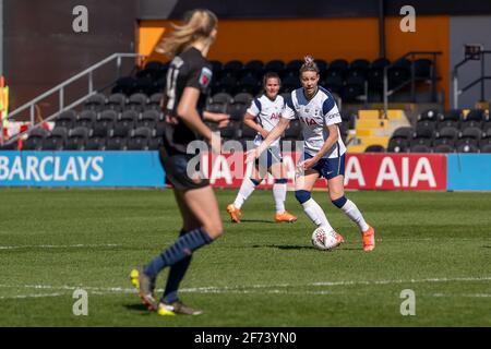 London, Großbritannien. April 2021. Das Barclays FA Super League-Spiel der Frauen zwischen Tottenham Hotspur und Manchester City im Hive in London, England. Kredit: SPP Sport Pressefoto. /Alamy Live News Stockfoto