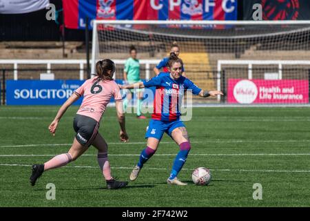 London, Großbritannien. April 2021. Während des FA Womens Championship Spiels zwischen Crystal Palace und Sheffield Unnisted in Hayes Lane, Bromley, in London, England. Kredit: SPP Sport Pressefoto. /Alamy Live News Stockfoto