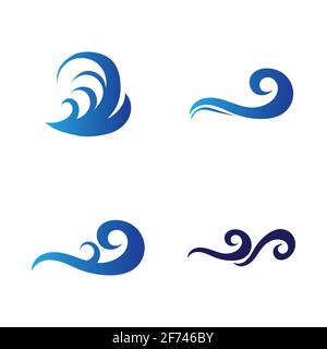 Ocean Wave Logo Vektor Illustration Design Vorlage - Vektor Stock Vektor