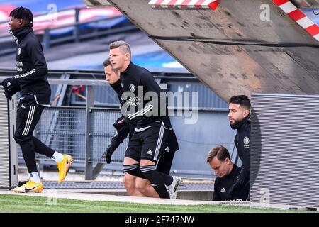 ROTTERDAM, NIEDERLANDE - 4. APRIL: Bryan Linssen von Feyenoord Rotterdam während des Eredivisie-Spiels zwischen Feyenoord und Fortuna Sittard im Stadion Fe Stockfoto