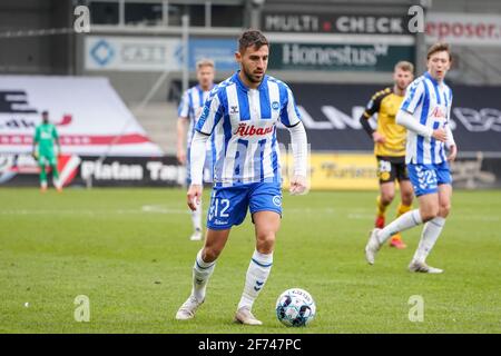 Horsens, Dänemark. April 2021. Bashkim Kadrii (12) von ob beim 3F Superliga-Spiel zwischen AC Horsens und Odense Boldklub in der Casa Arena in Horsens. (Foto: Gonzales Photo/Alamy Live News Stockfoto