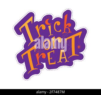 Helle halloween-Schriftzug Trick or Treat Stock Vektor