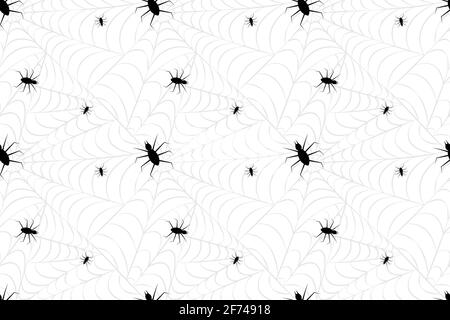 Weißes Spinnennetz mit nahtlosem Muster. Stock Vektor