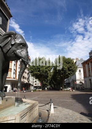 La Fontaine des Éléphants, Chambery, Frankreich Stockfoto