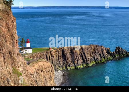 Leuchtturm am Cape d'Or, Nova Scotia, Kanada Stockfoto