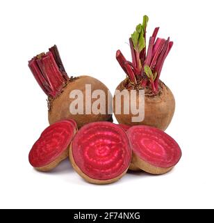 Rote Beete isoliert auf weißem Hintergrund Stockfoto
