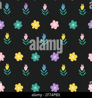 Niedliche Blumenmuster in einer kleinen Blume. Stock Vektor