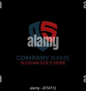 BS Buchstabenname Logo Designs mit Grunge Stil, SB Buchstabenname vintage Logo Design Vorlage Stock Vektor