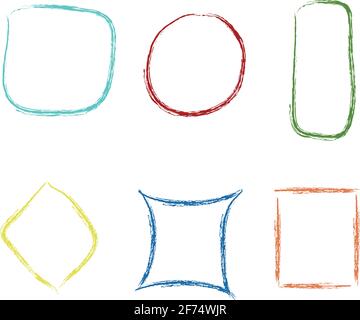 Gruppe von handgezeichneten Rahmen Zeichnungsmaterial Illustrationsvektor Stock Vektor