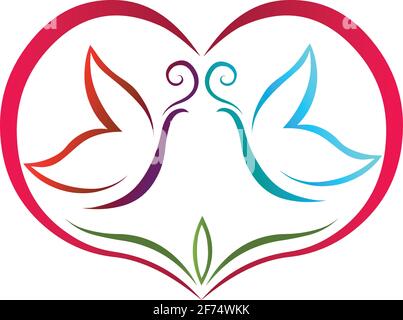 Schmetterling mit Liebe Vektor-Illustration isoliert auf weißem Hintergrund Stock Vektor