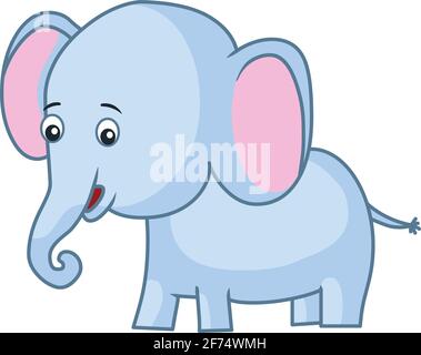 Nettes Baby Elefant Stock Illustration Vektor isoliert in weißem Hintergrund Stock Vektor
