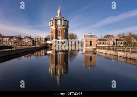 Alter Wasserturm De Esch Rotterdam. Der älteste erhaltene Wasserturm der Niederlande. Stockfoto