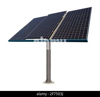 Solarpanel isoliert auf weiß Stockfoto