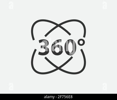 Vektorsymbol für 360-Grad-Ansicht. Zeichen und Symbol für Websites, Webdesign, mobile App. Stock Vektor