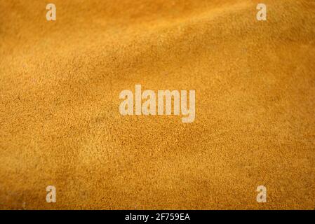 Brauner Hintergrund aus echtem Leder, natürliches Wildleder. Stockfoto