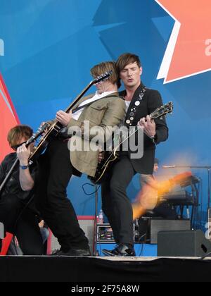 Noch eine Träne! - Konzert auf dem Trafalgar Square 1 Jahr vor den Olympischen Spielen 2012, London, Großbritannien Stockfoto