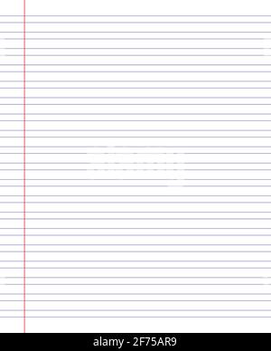Rasterpapier. Abstrakt gestreifter Hintergrund mit Farbe horizontale Linien. Geometrisches Muster für Schule, Tapete, Texturen, Notizbuch. Liniertes Papier leer Stock Vektor