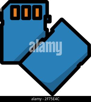 Symbol Speicherkarte. Editierbare Fett Formatigte Kontur Mit Farbfüllungsdesign. Vektorgrafik. Stock Vektor