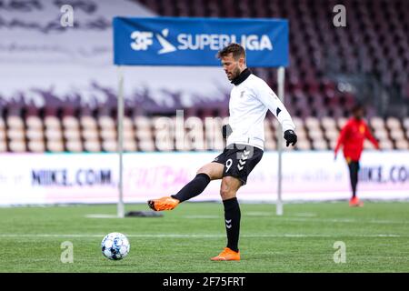 Farum, Dänemark. April 2021. FC Nordsjællands () Set i 3F Superliga-kampen mellem FC Nordsjælland Og X i rechts zum Dream Park d. XX.XX.2021. Kredit: Gonzales Foto/Alamy Live Nachrichten Stockfoto