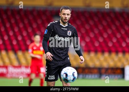 Farum, Dänemark. April 2021. FC Nordsjællands () Set i 3F Superliga-kampen mellem FC Nordsjælland Og X i rechts zum Dream Park d. XX.XX.2021. Kredit: Gonzales Foto/Alamy Live Nachrichten Stockfoto