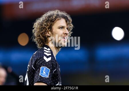 Farum, Dänemark. April 2021. FC Nordsjællands () Set i 3F Superliga-kampen mellem FC Nordsjælland Og X i rechts zum Dream Park d. XX.XX.2021. Kredit: Gonzales Foto/Alamy Live Nachrichten Stockfoto