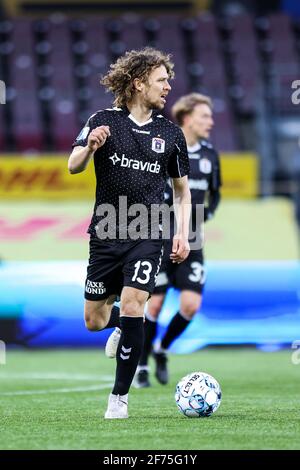 Farum, Dänemark. April 2021. FC Nordsjællands () Set i 3F Superliga-kampen mellem FC Nordsjælland Og X i rechts zum Dream Park d. XX.XX.2021. Kredit: Gonzales Foto/Alamy Live Nachrichten Stockfoto