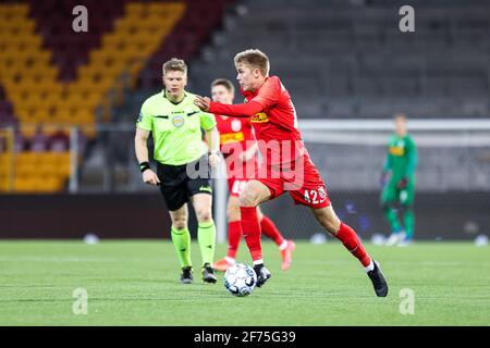 Farum, Dänemark. April 2021. Oliver Antman (42) vom FC Nordsjaelland beim 3F Superliga-Spiel zwischen FC Nordsjaelland und Aarhus GF in Right to Dream Park in Farum. (Foto: Gonzales Photo – Dejan Obretkovic). Stockfoto