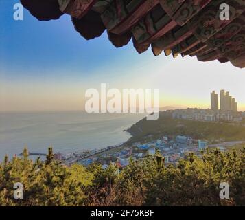 Szenerie des Haemaru-Pavillons in haeundae, Busan, Südkorea, Asien. Stockfoto