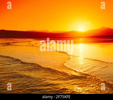 Großbritannien, Wales, Gwyned, Llanbedr Beach, Sonnenaufgang, Stockfoto