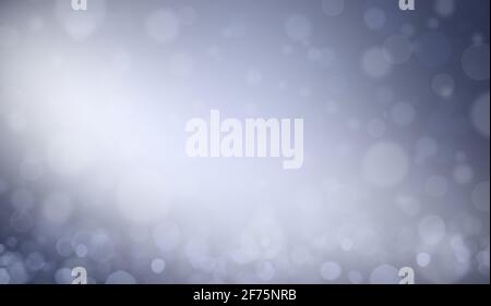 Abstraktes weißes Bokeh auf blauem Hintergrund, blaues Hintergrunddesign, funkelt und schimmernder Hintergrund in Form eines Kreises. Unschärfe-Beleuchtung o Stockfoto
