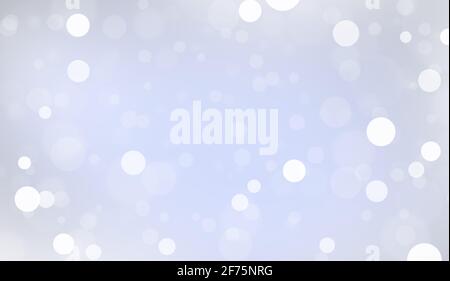 Abstraktes weißes Bokeh auf blauem Hintergrund, Hintergrunddesign in himmelblauer Farbe, funkelt und schimmernder Hintergrund in Form eines Kreises. Defokussiertlig Stockfoto