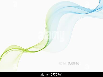 Abstraktes Wave Design Element Blau und Grün Wellenfluss Hintergrund Stock Vektor
