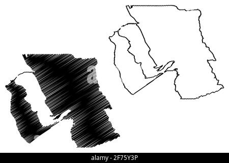 Davis County, State of Utah (US County, United States of America, USA, U.S., US) Karte Vektor Illustration, Scribble Skizze Davis Karte Stock Vektor