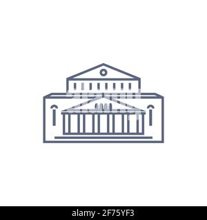 Museum Vektor-Symbol - Kunstmuseum oder Theater einfaches Piktogramm in linearem Stil auf weißem Hintergrund. Vektorgrafik Stock Vektor