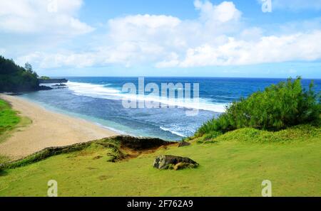 Blick auf den Indischen Ozean am Gris Gris Strand auf der südlichen tropischen Insel Mauritius. Stockfoto