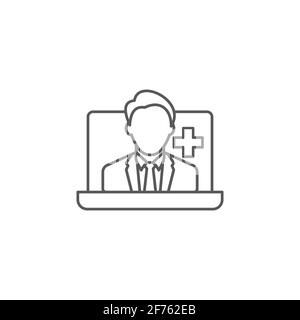 Arztkonsultationssymbol. Flaches Design. Isoliert. Stock Vektor