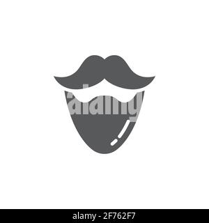 Schnurrbart- und Bartsymbol auf farbigem Hintergrund isoliert. Barbershop-Symbol. Frisur im Gesicht. Zeichnung im Vintage-Stil. Vektorgrafik Stock Vektor