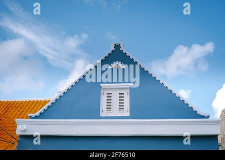 Curacao, farbenfrohe Bouldungen rund um Willemstad Punda und Otrobanda Pietermaai, bunte Häuser in Pietermaai Curacao Karibische Insel Stockfoto