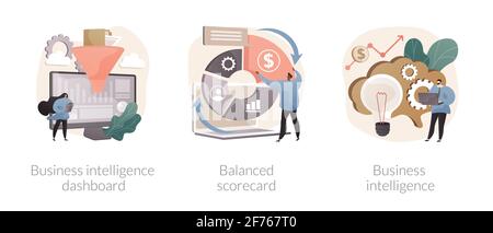 Performance Data Visualisierung abstrakte Konzept Vektor Illustrationen. Stock Vektor