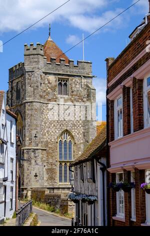 Staycation Idee. Grade II* gelistet, mittelalterlich, St. Clement Church in Hastings, East Sussex, Südostengland. Stockfoto