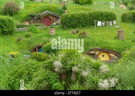 Idyllische Landschaft am Shire, vertreten durch eine Region in der Nähe Matama auf der Nordinsel Neuseelands Stockfoto