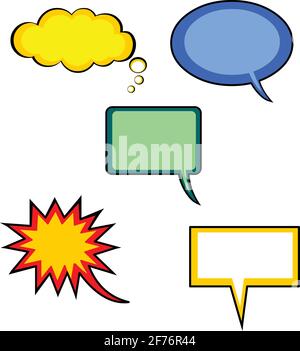 Satz von Illustrationen für Sprechblasenmaterial Stock Vektor