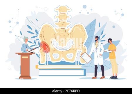 Flat Cartoon Arzt Zeichen bei der Arbeit Vektor Illustration Konzept Stock Vektor